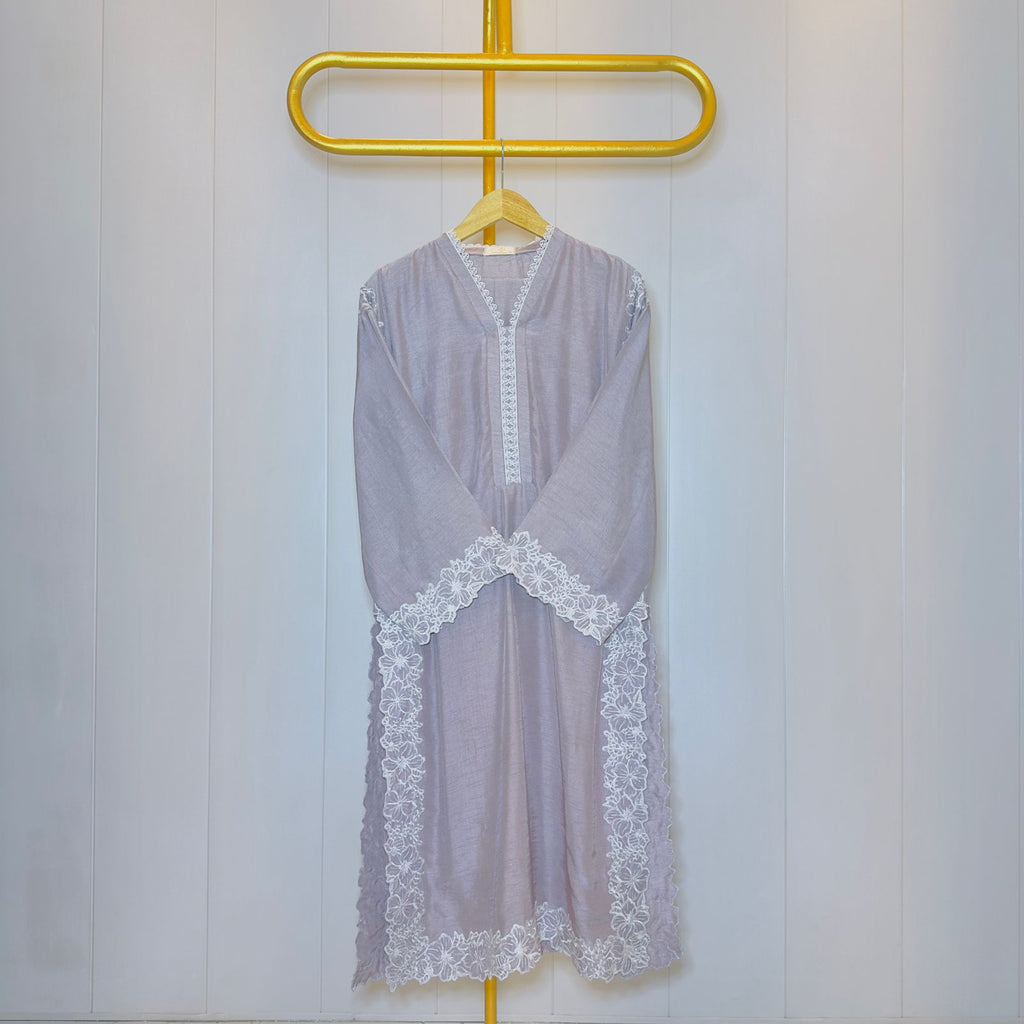 Pastel Lavender Embroidered Relaxed fit
