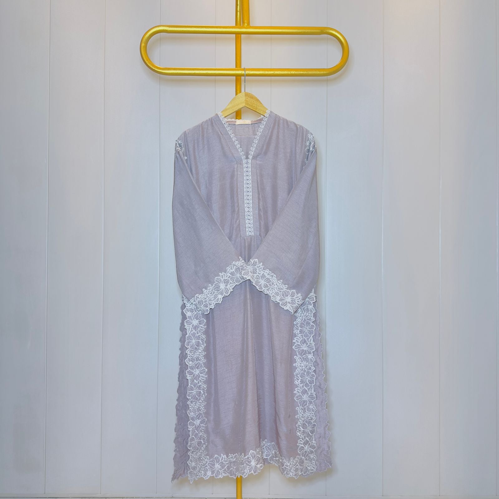 Pastel Lavender Embroidered Relaxed fit