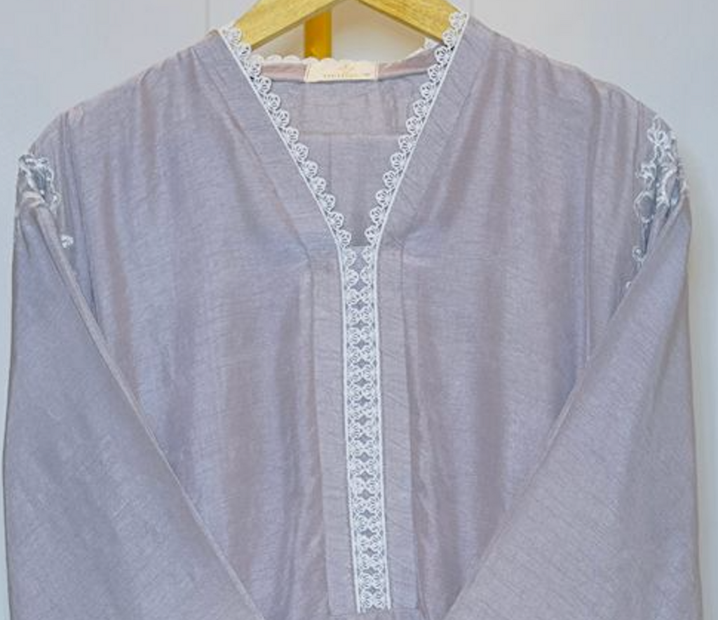 Pastel Lavender Embroidered Relaxed fit