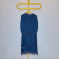 Navy Blue Embroidered Relaxed fit