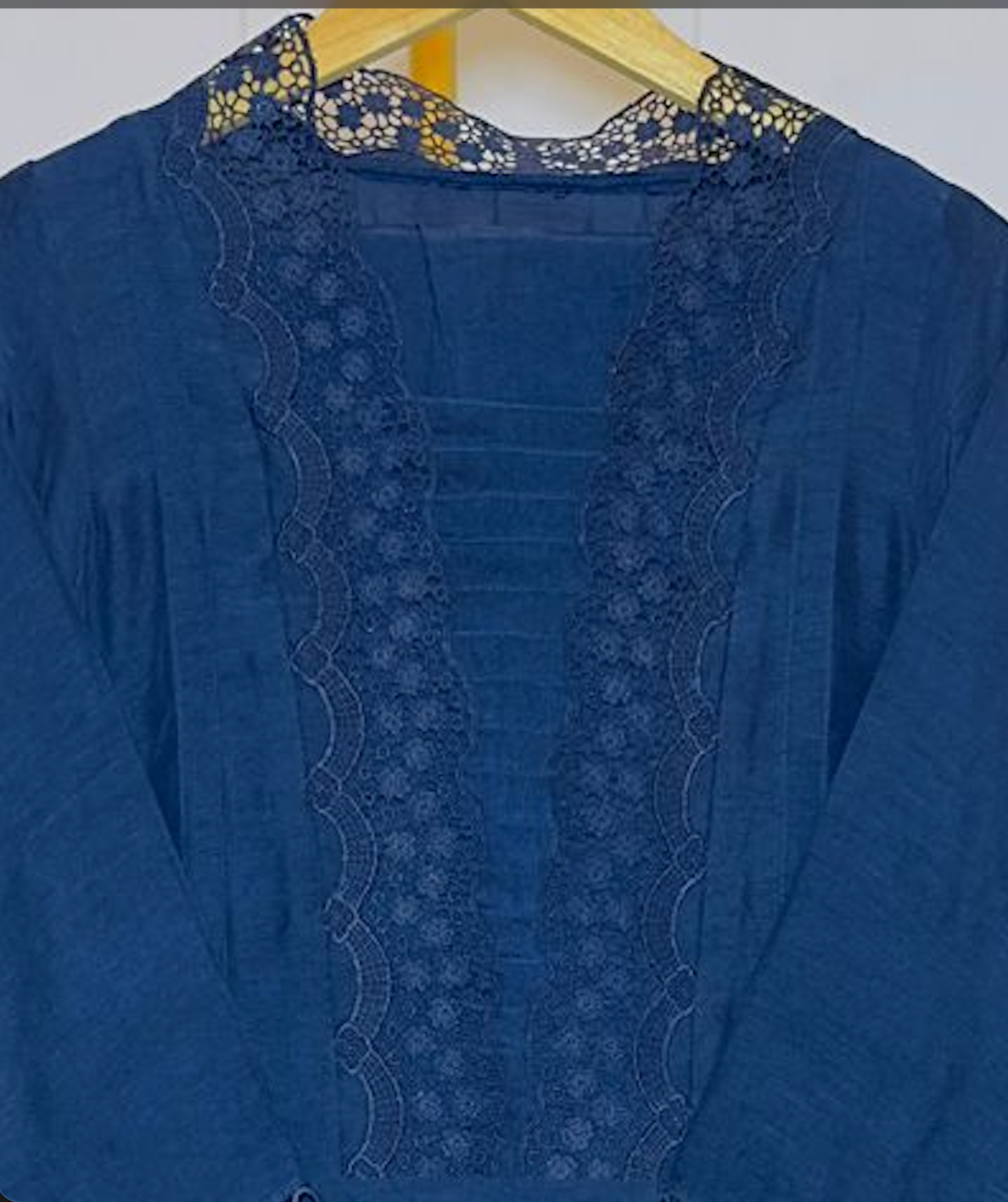 Navy Blue Embroidered Relaxed fit