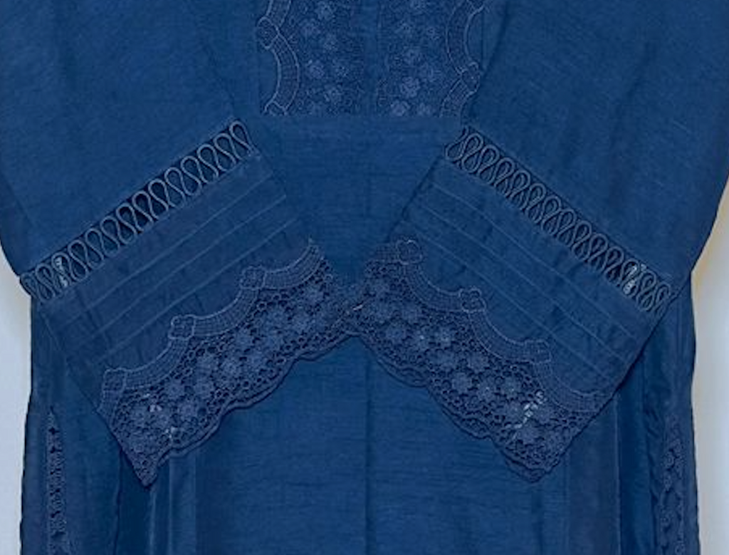Navy Blue Embroidered Relaxed fit