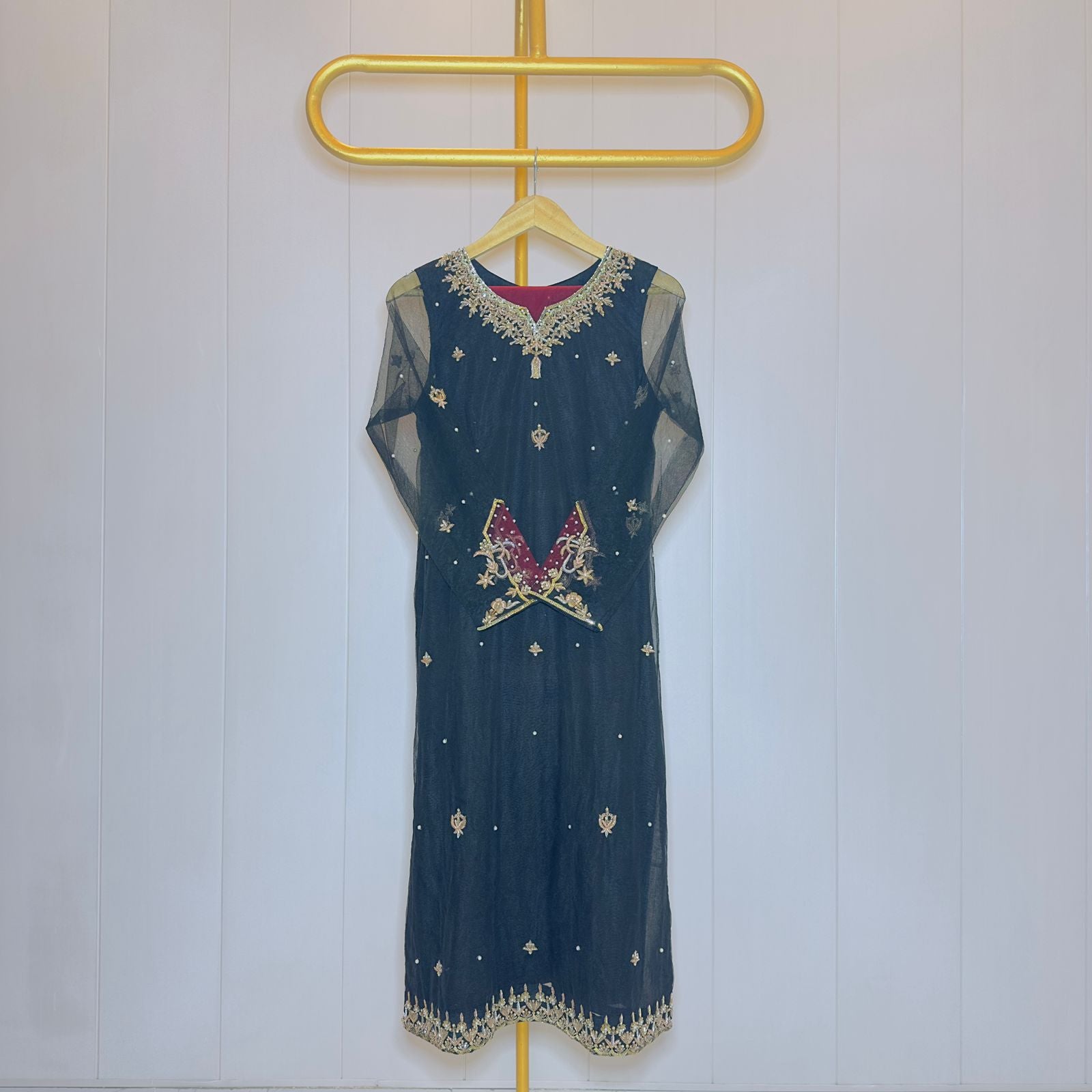 Luxury Black Embellishments Party Wear