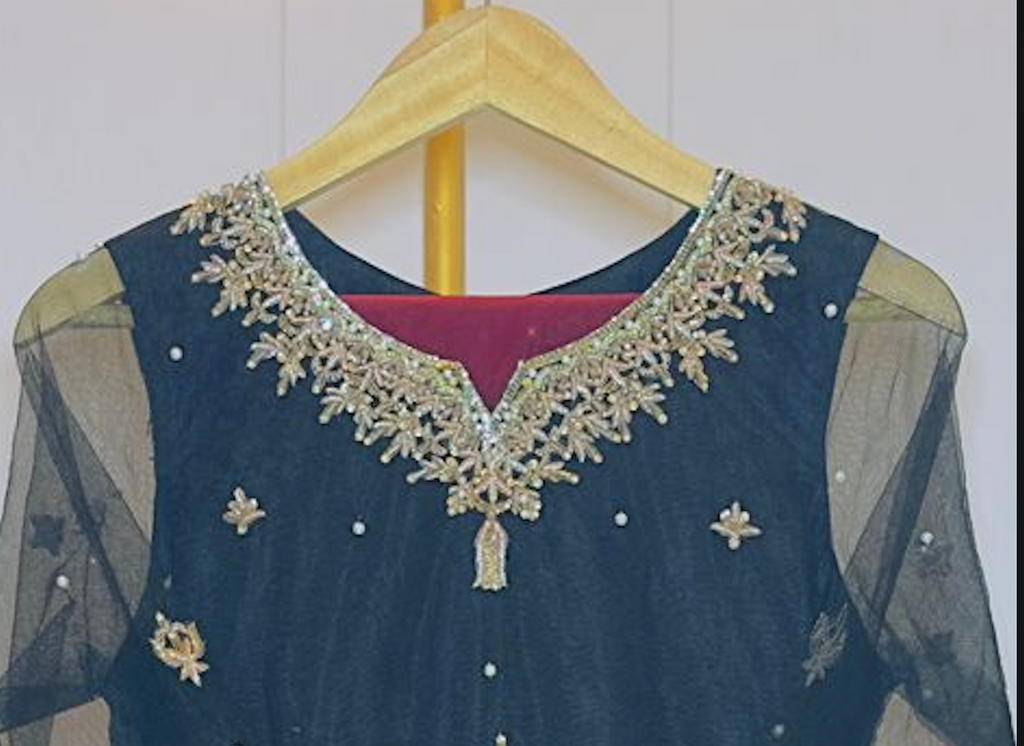 Luxury Black Embellishments Party Wear