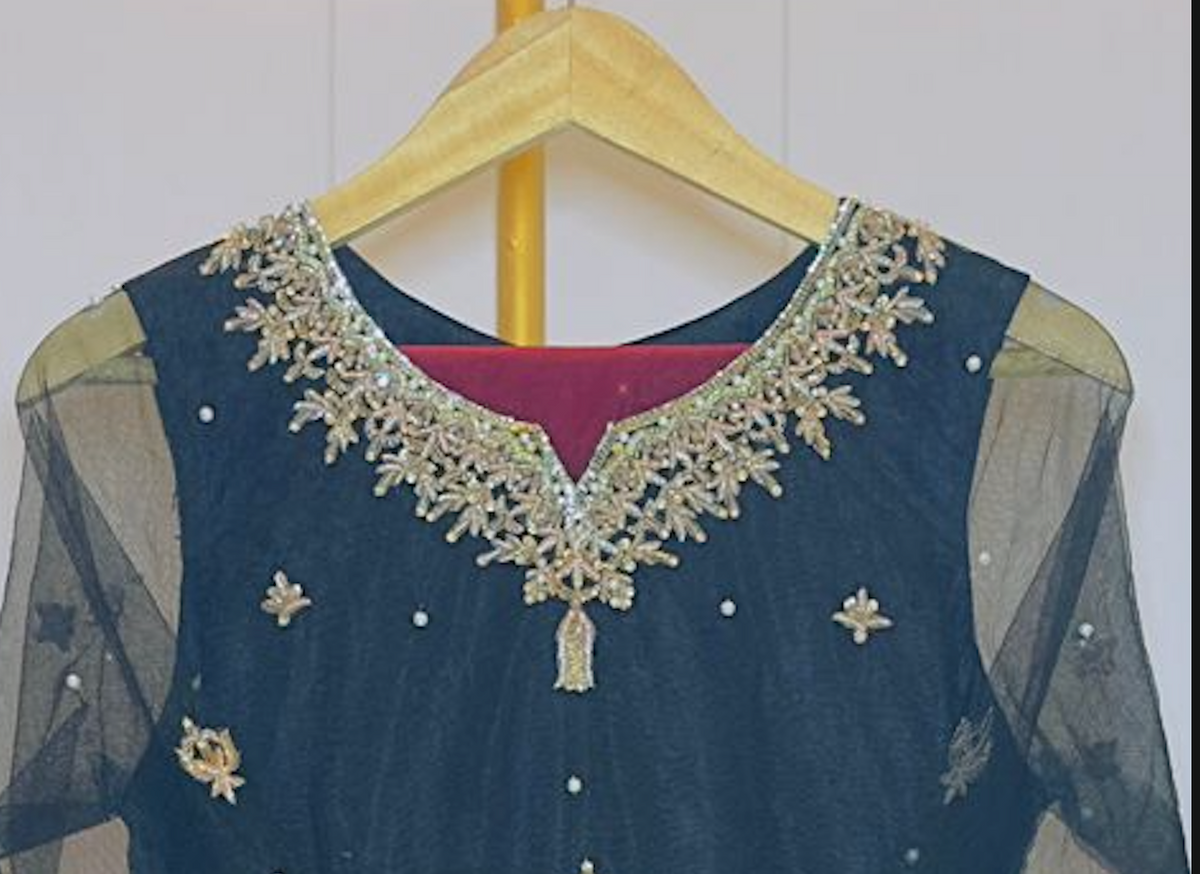 Luxury Black Embellishments Party Wear