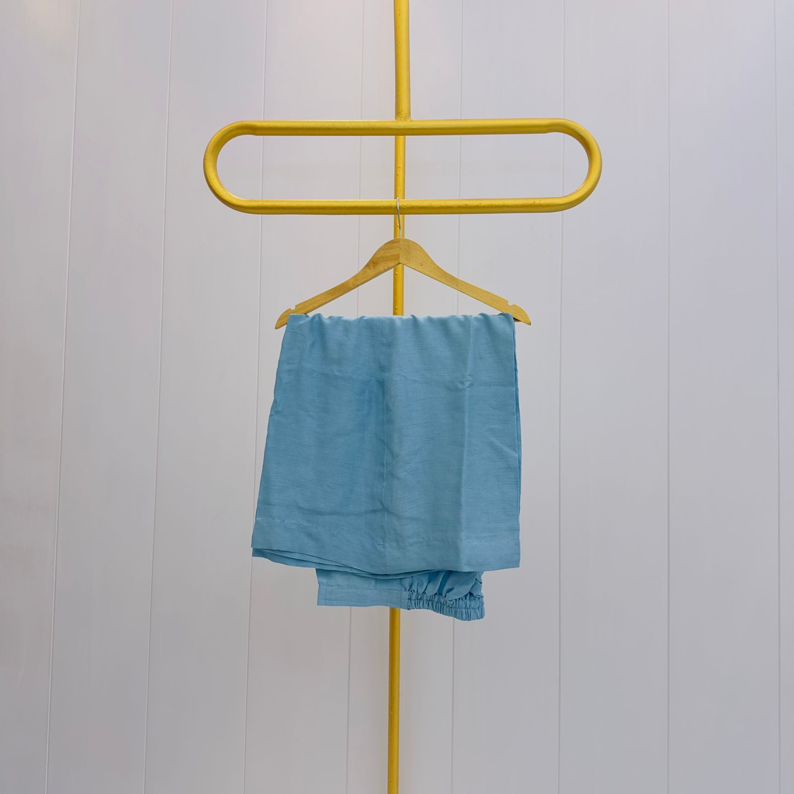 Elegant Sky Blue Embroidered Relaxed fit