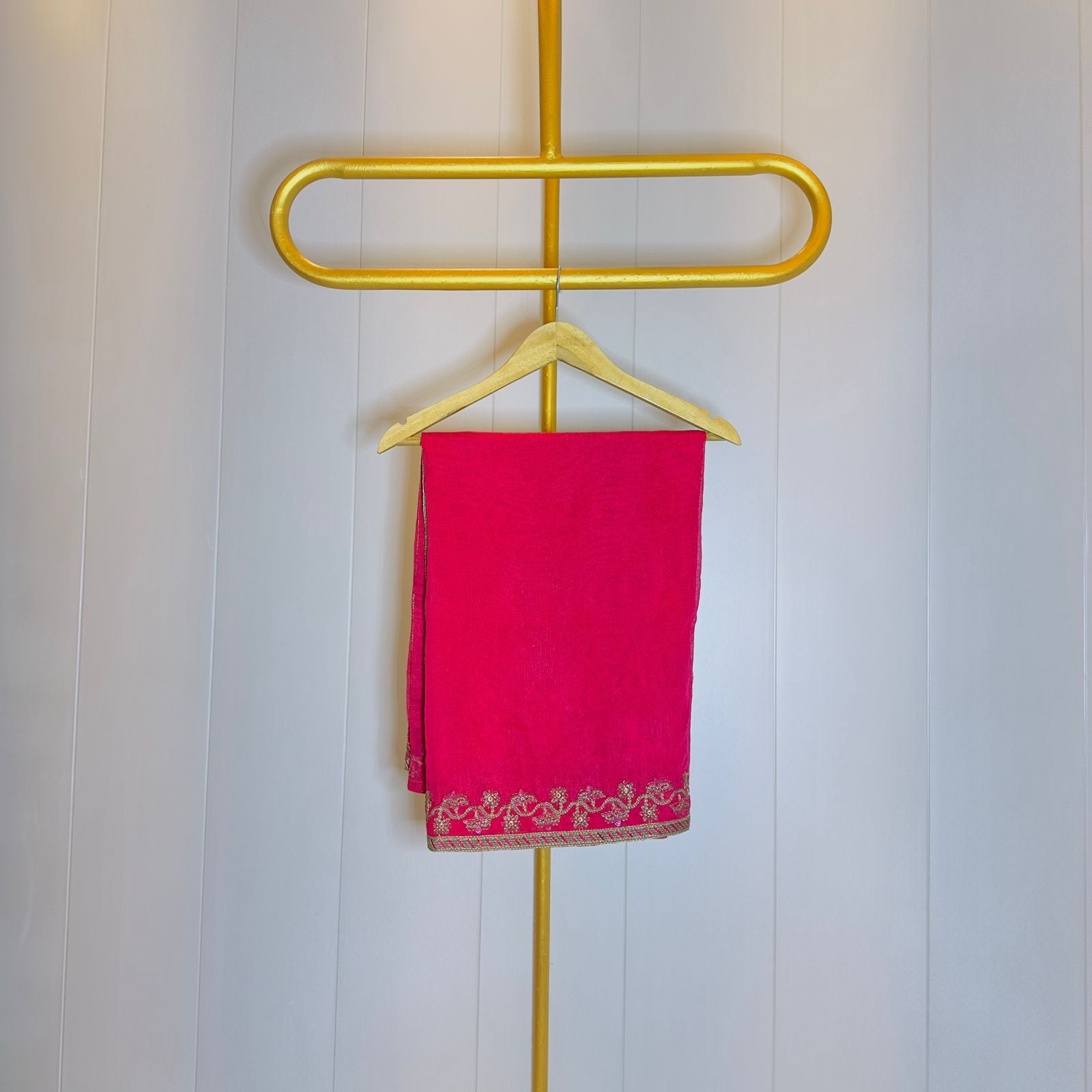Elegant Fuchsia Pink Angrakha Style